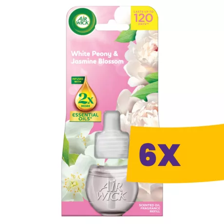 Air Wick Elektromos légfrissítő utántöltő Fehér Bazsarózsa & Jázminvirág 19ml (Karton - 6 db)
