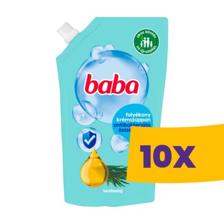 Baba antibakteriális folyékony krémszappan utántöltő Teafaolaj 500ml (Karton - 10 db)