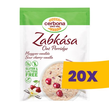 Cerbona zabkása Glutén- és laktózmentes Meggyes-vaníliás 55g (Karton - 20 db)
