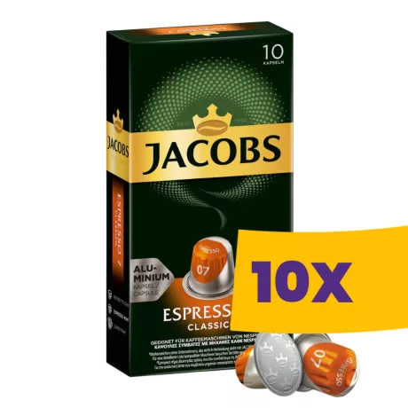 Jacobs Espresso Classico Nespresso kompatibilis kávékapszula 10db (Karton - 10 csomag)