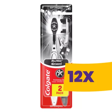 Colgate Max White Charcoal fogkefe 2db (Karton - 12 csomag)
