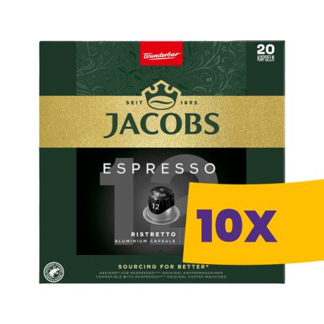 Jacobs Espresso Ristretto Nespresso kompatibilis kávékapszula 20db (Karton - 10 csomag)