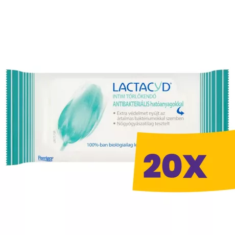 Lactacyd antibakteriális intim törlőkendő 15db (Karton - 20 csomag)