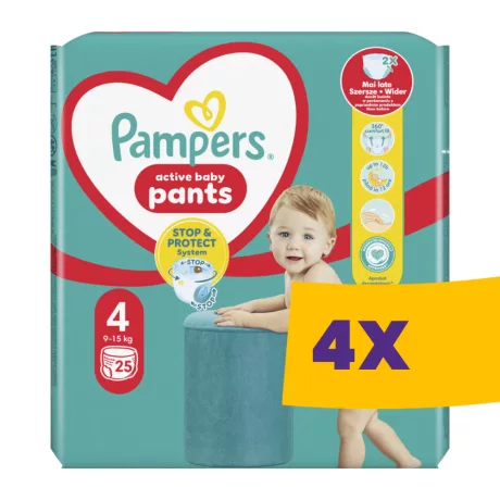 Pampers Active Baby Pants S4 bugyipelenka 9-15kg 25db (Karton - 4 csomag)