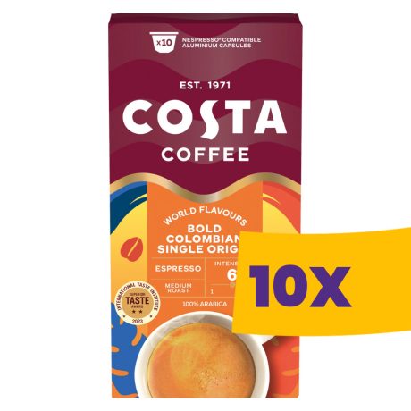 Costa Coffee Colombian Nespresso kompatibilis kávékapszula 10db (Karton - 10 csomag)