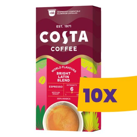 Costa Coffee Bright Latin Blend Nespresso kompatibilis kávékapszula 10db (Karton - 10 csomag)