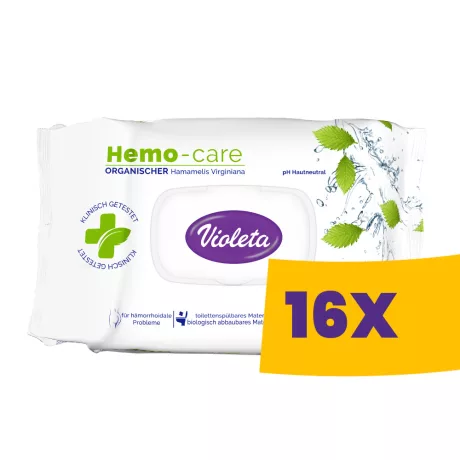 Violeta HemoCare nedves toalettpapír 60db (Karton - 16 csomag)