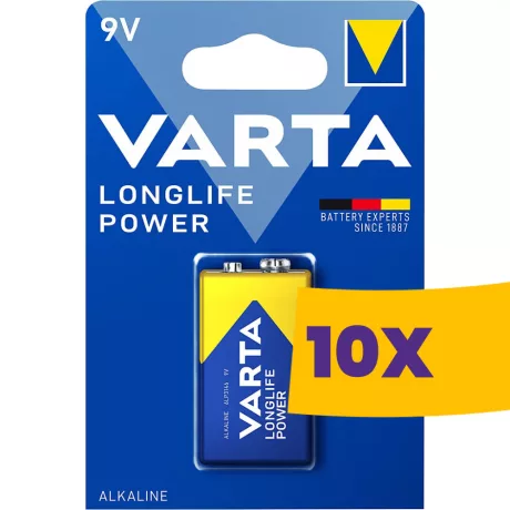 Varta 9V 6LR61 Longlife Power elem (Karton - 10 db)