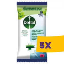  Dettol Antibakteriális felülettisztító kendő 80db (Karton - 5 csomag)