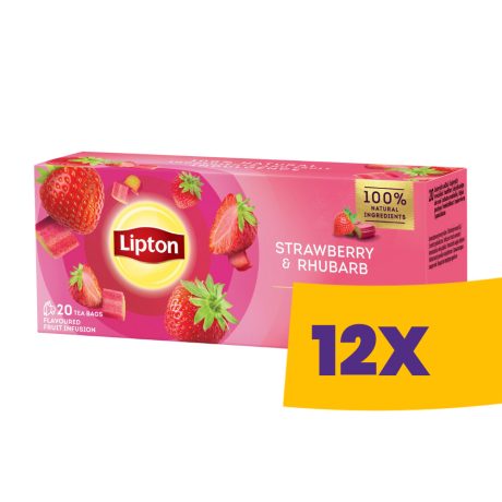 Lipton Eper-rebarbara gyümölcstea 20 filter (Karton - 12 csomag)