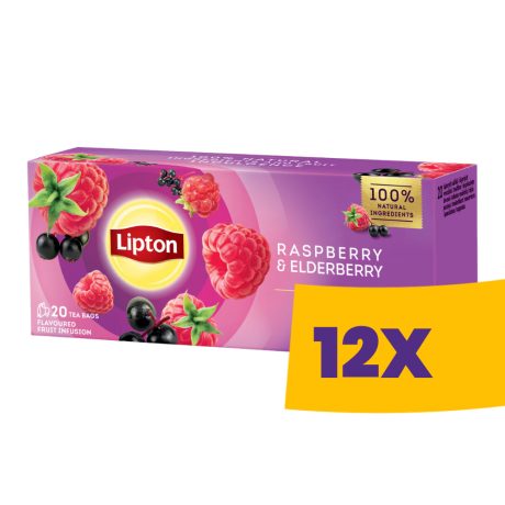 Lipton Málna-bodza gyümölcstea 20 filter (Karton - 12 csomag)