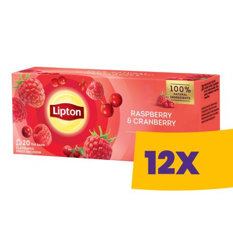 Lipton Málna-vörösáfonya gyümölcstea 20 filter (Karton - 12 csomag)