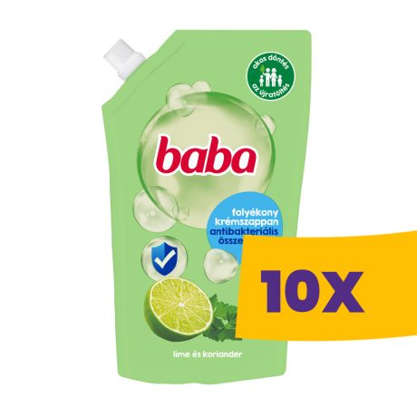 Baba antibakteriális folyékony krémszappan utántöltő Lime és Koriander 500ml (Karton - 10 db)