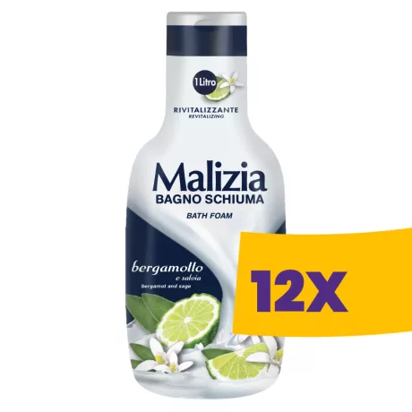 Malizia habfürdő Bergamott & Zsálya 1000ml (Karton - 12 db)