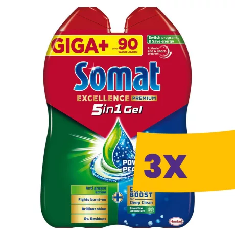 Somat All in 1 Mosogatógép gél Lemon 2x720ml (Karton - 3 csomag)