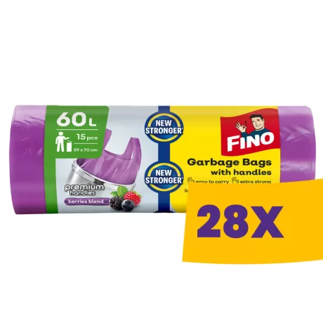 Fino Smart Handles szemeteszsák 60L - 59*71cm, 20db/tek (Karton - 28 tekercs)