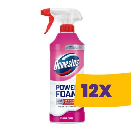 Domestos Power Foam WC és fürdőszoba tisztító hab Floral Fresh 435ml (Karton - 12 db)