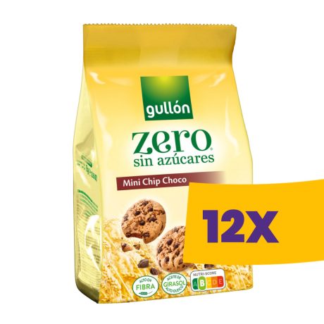 Gullón Mini Choc Chip cukormentes keksz 75g (Karton - 12 db)