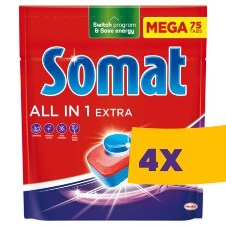 Somat All in 1 Extra mosogatógép tabletta 75db  (Karton - 4 csomag)