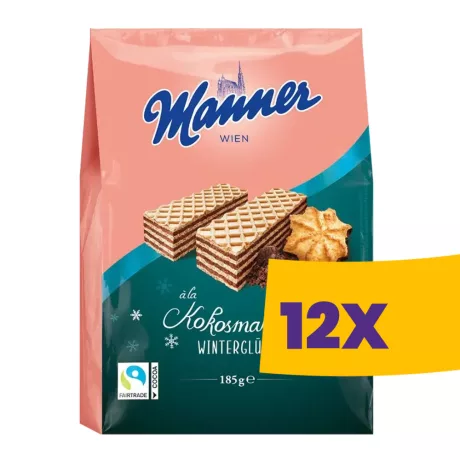Manner Kókuszcsók ízű téli ostya 185g (Karton - 12 db)
