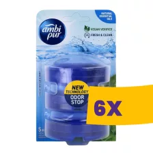   Ambi Pur WC illatosító gél utántöltő Water & Mint 3x55ml (Karton - 6 csomag)