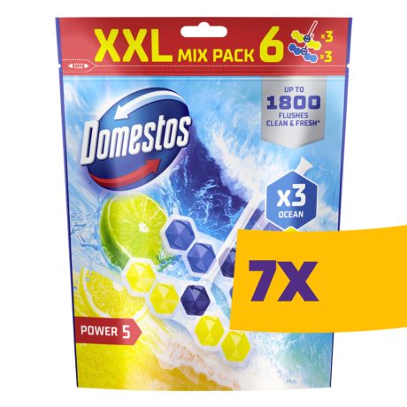 Domestos Power5 WC illatosító rúd Óceán és Lime 2x3x50g (Karton - 7 csomag)