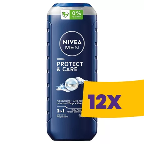 Nivea Men 3in1 férfi tusfürdő Protect & Care 500ml (Karton - 12 db)
