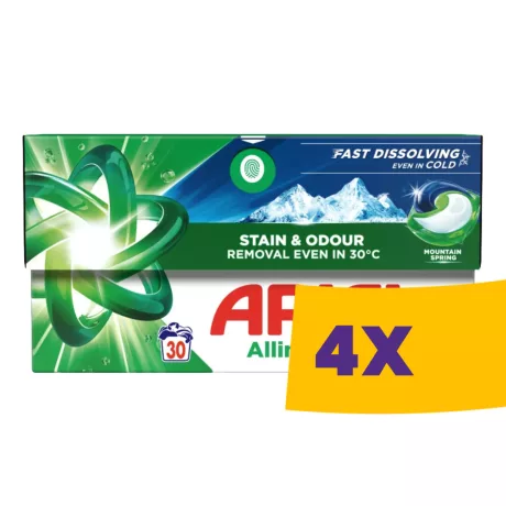 Ariel Allin1 Pods Mountain Spring mosókapszula fehér és világos ruhákhoz 30db (Karton - 4 csomag)