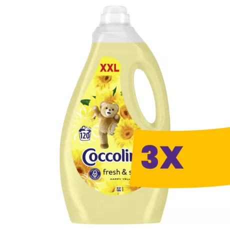 Coccolino öblítő Happy Yellow - 120 mosás 3L (Karton - 3 db)