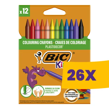 BIC Kids zsírkréta készlet 12db (Karton - 26 csomag)