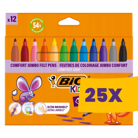 BIC Kids színes filctoll készlet 12db (Karton - 25 csomag)