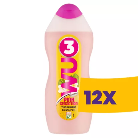 WU3 Tusfürdő és sampon Pink Sensation 850ml (Karton - 12 db)