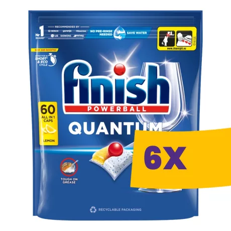 Finish Quantum All in 1 mosogatógép tabletta Lemon 60db (Karton - 6 csomag)