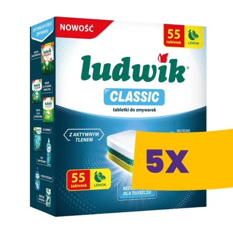 Ludwik Classic mosogatógép tabletta 55db (Karton - 5 csomag)