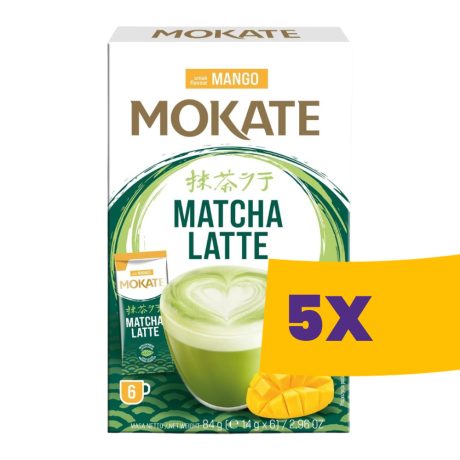 Mokate Matcha Latte italpor Mangó 6x14g (Karton - 5 csomag)