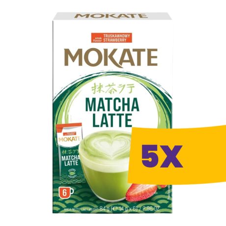 Mokate Matcha Latte italpor Eper 6x14g (Karton - 5 csomag)