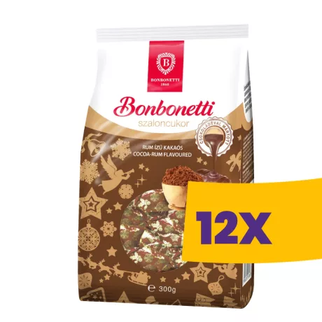 Bonbonetti Rum ízű kakaós szaloncukor 280g (Karton - 12 db)