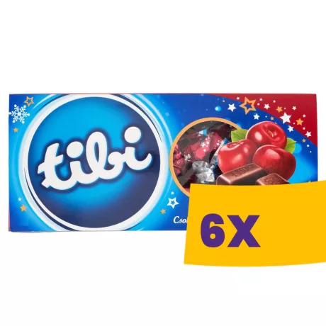Tibi Csokoládés-alkoholos-meggyes krémes szaloncukor 280g (Karton - 6 db)