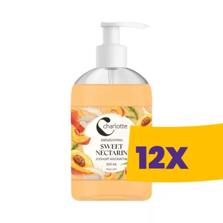Charlotte Sweet Nectarine krémszappan joghurtkivonattal 500ml (Karton - 12 db)