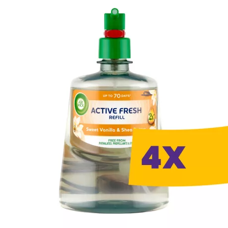 Air Wick Active Fresh utántöltő Édes vanília és Shea vaj 228 ml (Karton - 4 db)