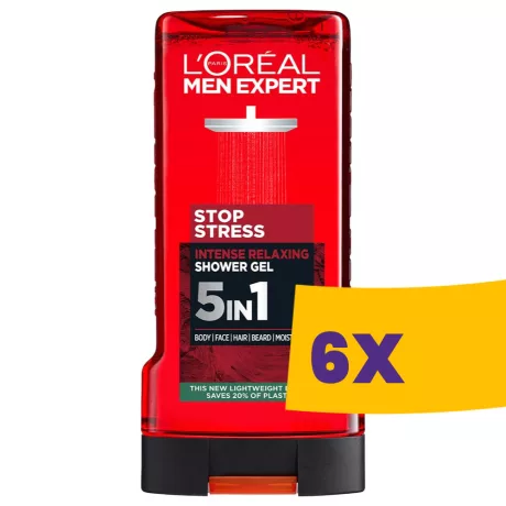 L'Oreal Paris Men Expert férfi tusfürdő 5in1 Stop Stress 300ml (Karton - 6 db)
