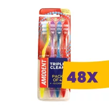 Amodent Triple Clean fogkefe Medium 4db (Karton - 24 csomag)