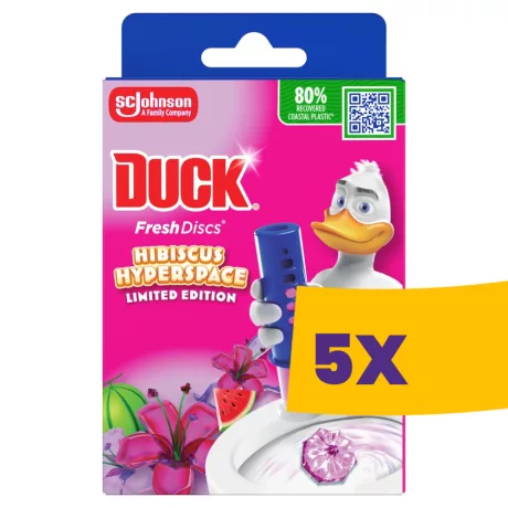 Duck Fresh Discs WC-öblítő korong Hibiscus Hyperspace 36ml (Karton - 5 db)