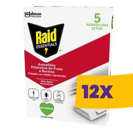 Raid Essentials csótány és ezüstös pikkelyke csapda 5db (Karton - 12 csomag)