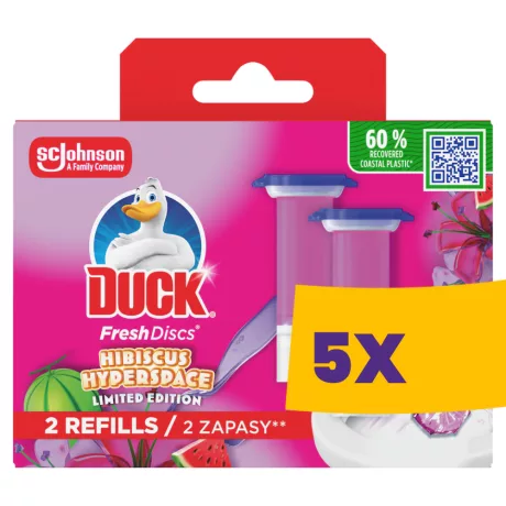 Duck Fresh Discs WC-öblítő korong utántöltő Hibiscus Hyperspace 2x36ml (Karton - 5 csomag)