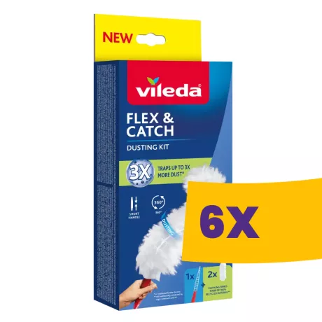 Vileda Flex&Catch rövid nyelű poroló szett (Karton - 6 szett)