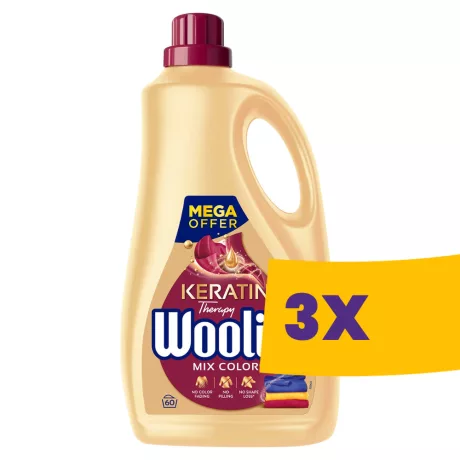 Woolite Keratin Therapy folyékony mosószer színes ruhákhoz - 60 mosás 3,6L (Karton - 3 db)