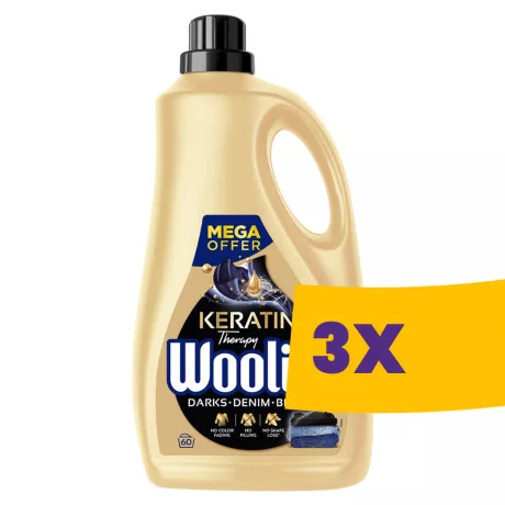 Woolite Keratin Therapy folyékony mosószer sötét ruhákhoz - 60 mosás 3,6L (Karton - 3 db)