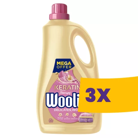 Woolite Keratin Therapy folyékony mosószer érzékeny és gyapjú ruhákhoz - 60 mosás 3,6L (Karton - 3 db)