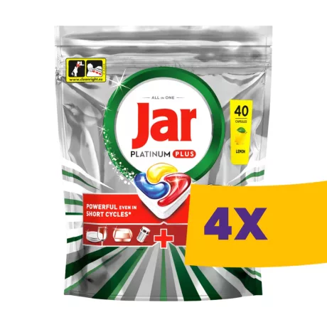 Jar Platinum Plus All in One mosogatógép tabletta Lemon 40db (Karton - 4 csomag)